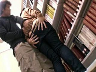 Fucking a Nippon Teen in Jeans at the Library for some XXX Action