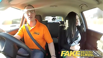Fake Driving Male Learner fucking his female driving examiner