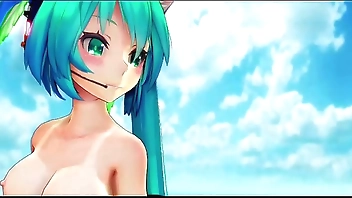 Miku Append Sexy Dance Nude MMD