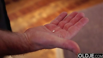 Hairy Grandpa Fucks Teen Blonde Blowjob and Doggystyle for Sex Nympho