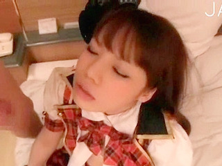 Nippon teen with a horny XXX deepthroat and porn-worthy cumshot.