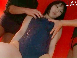 Japanese nipple play with toy fulfils short-haired doll's horny cunt desires.