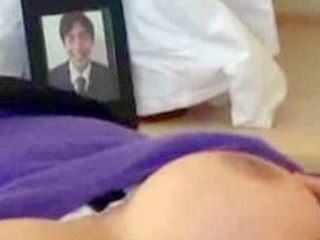 Sex with a hot busty widow and her deceased husband in Nippon porn video