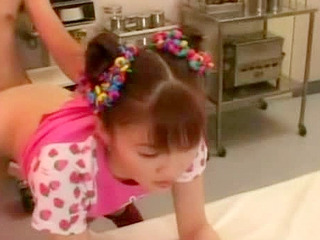 Naughty nurse pumps wet cunt of slutty Asian teen in XXX hospital fuckfest